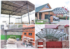 Навесы для авто с цветным поликарбонатом